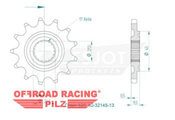 Motorritzel Honda CR 250/500, CRF 450, 250 22- 13Zhne