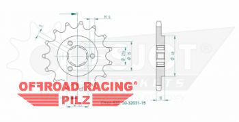 Motorritzel ( D ) fr Suzuki DR 750 S, UJ, Big SR41B 15 Zhne