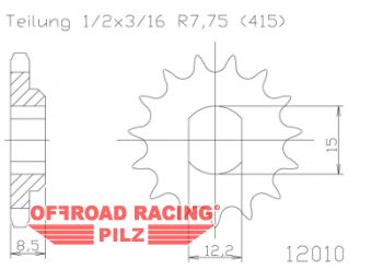 Motorritzel fr KTM SX 50 13-23, Husqvarna TC 50 18-23 11 Zhne