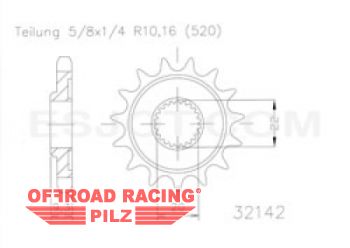 Motorritzel ( D ) fr Kawasaki KXF 250 06- 13 Zhne