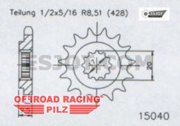 Motorritzel fr KTM SX 85 03-, fr Husqvarna TC 85 14-, fr GasGas MC 85 21- 13 Zhne