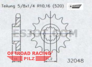 Motorritzel ( D ) fr Husky TE, TC 4T 13 Zhne