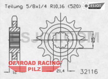 Motorritzel ( D ) fr Husaberg -06 13 Zhne