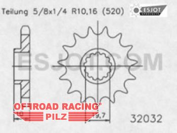 Motorritzel ( D ) fr Suzuki RM 250, 13Zhne