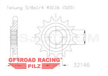 Motorritzel ( D ) fr Suzuki RMZ 450 13 Zhne