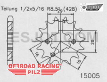 Motorritzel ( D ) fr Suzuki RM 85 83-05 13Zhne