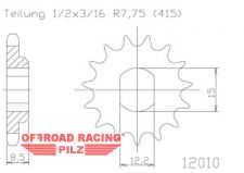 Motorritzel fr KTM SX 50 13-23, Husqvarna TC 50 18-23 10 Zhne