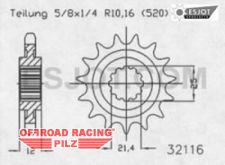 Motorritzel ( D ) fr Husaberg -06 13 Zhne