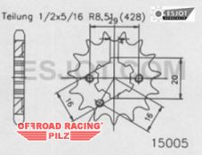 Motorritzel ( D ) fr Suzuki RM 85 83-05 13Zhne