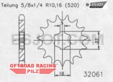 Motorritzel ( D ) fr Kawasaki KX 125 13 Zhne